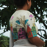 Building Hand Painted Silk Blouse