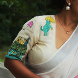 Building Hand Painted Silk Blouse