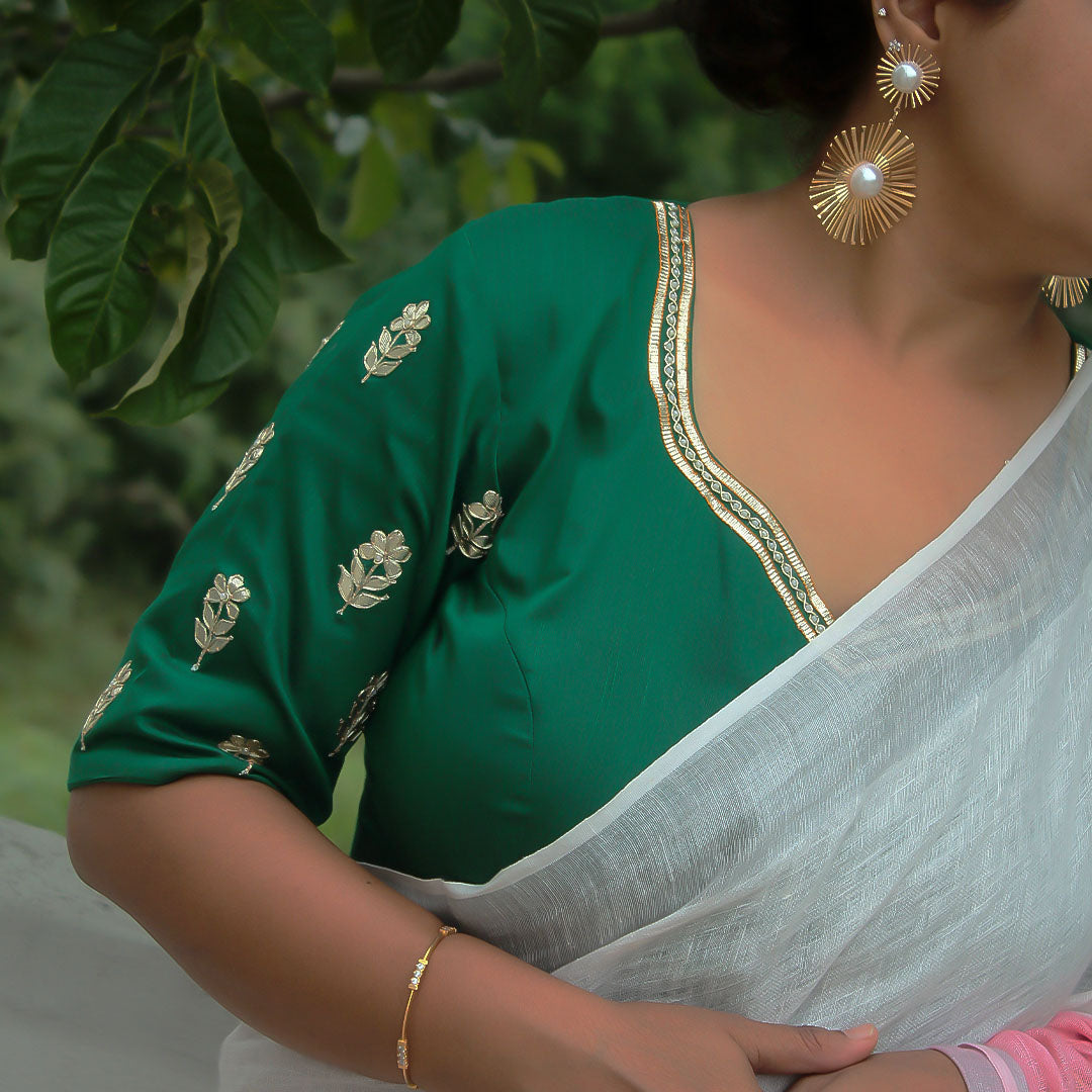 Jaipuri Green Gota Patti Blouse