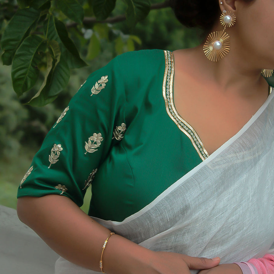 Jaipuri Green Gota Patti Blouse