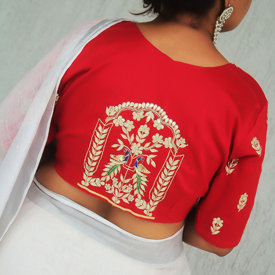 Jaipuri Red Gota Patti Blouse