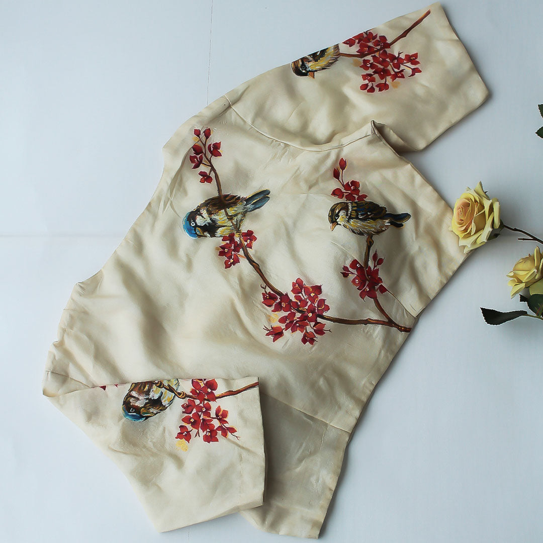 Sparrow Bugambilia Hand Painted Blouse