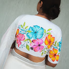Spring Flowers Hand Painted Blouse