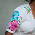 Spring Flowers Hand Painted Blouse