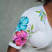 Spring Flowers Hand Painted Blouse