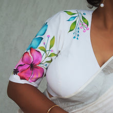 Spring Flowers Hand Painted Blouse