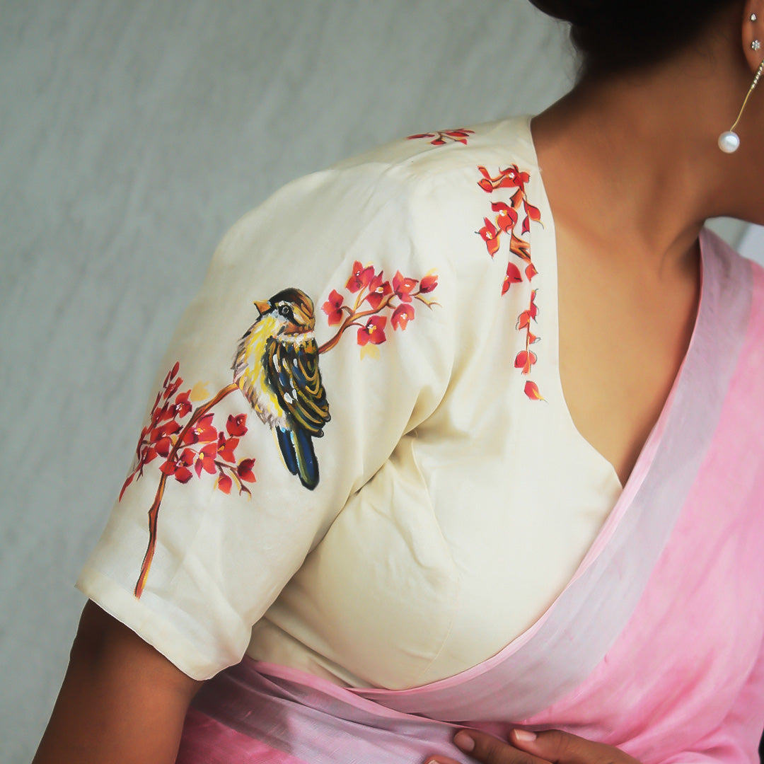 Sparrow Bugambilia Hand Painted Blouse