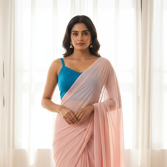 Blue Spaghetti Strap Blouse