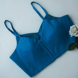 Blue Spaghetti Strap Blouse