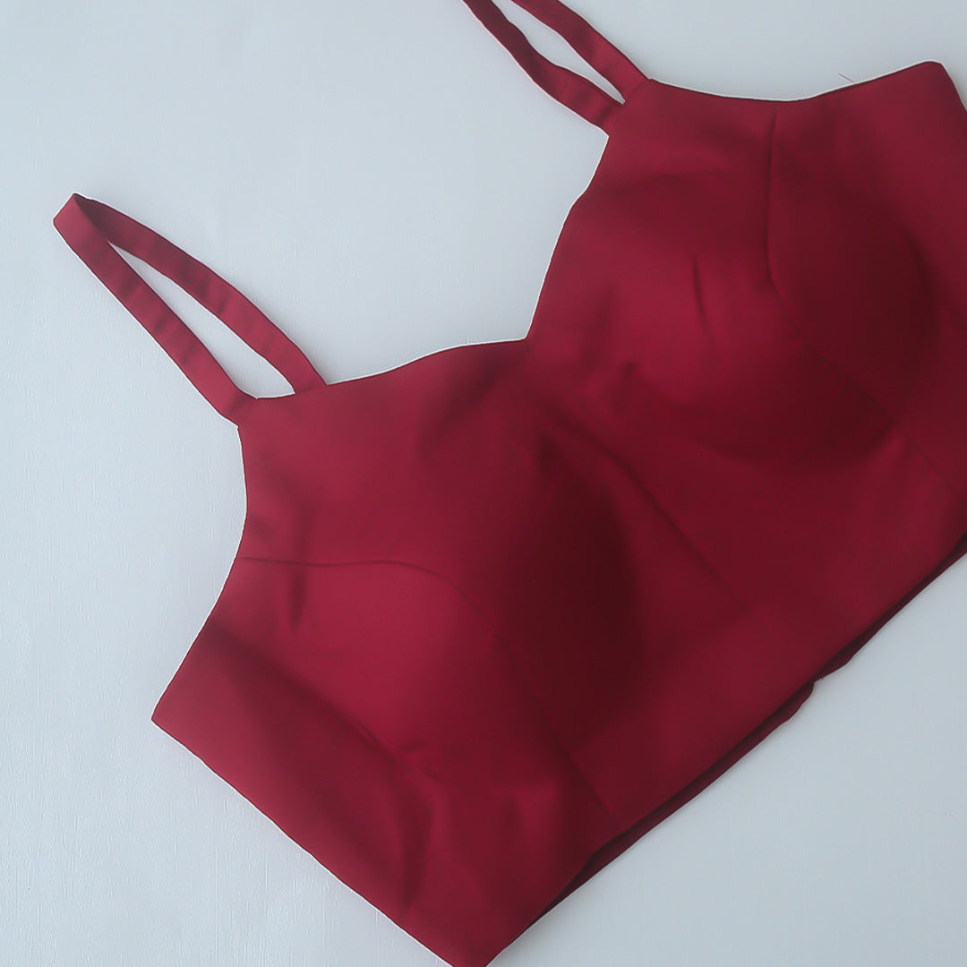 Maroon Spaghetti Blouse