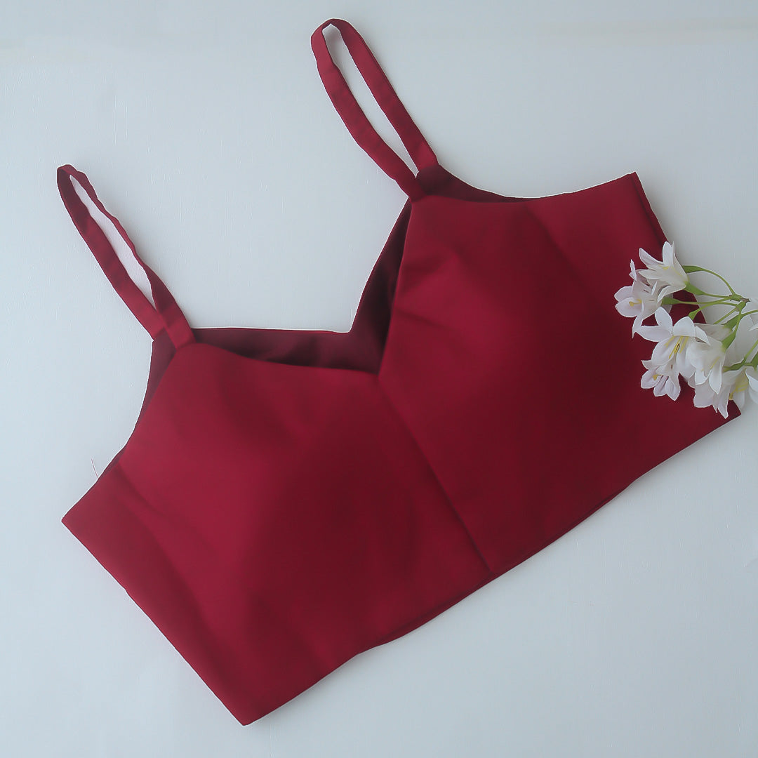 Maroon Spaghetti Blouse