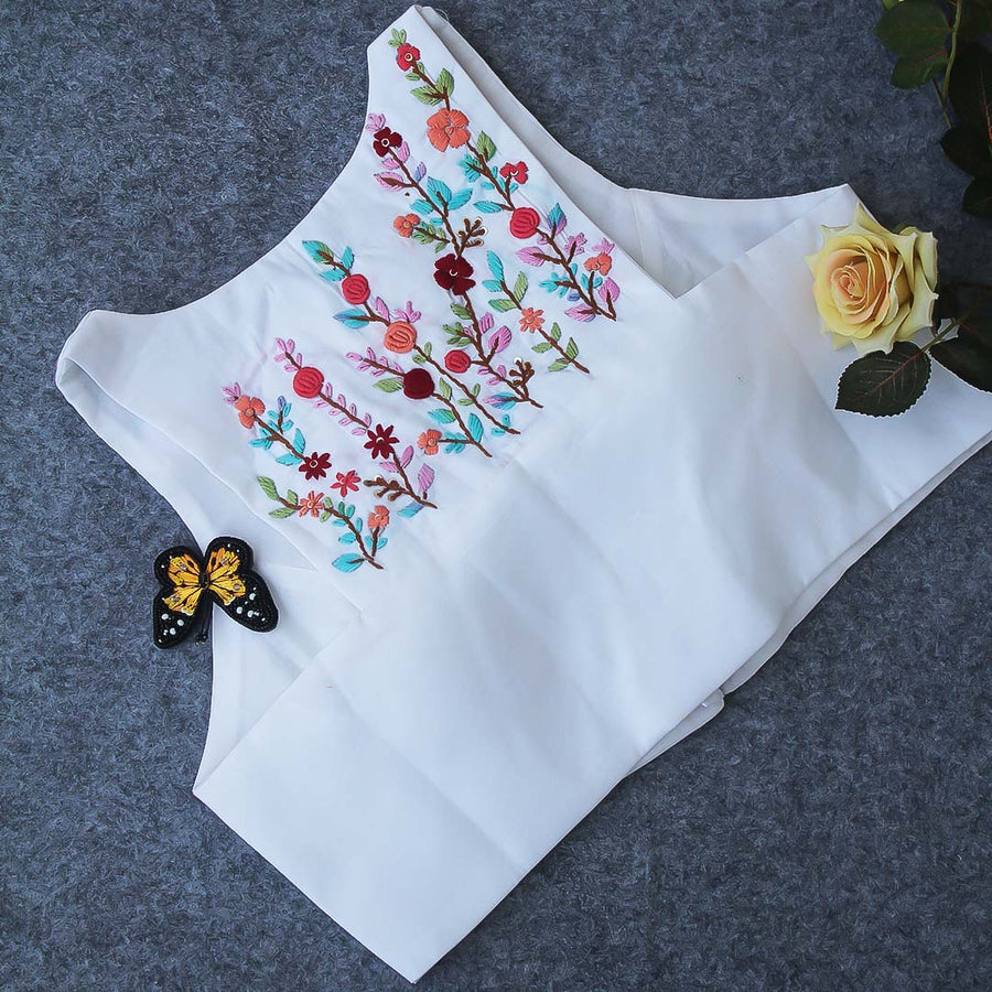 White Halter Neck Blouse
