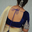 R.Blue Velvet U-Neck blouse