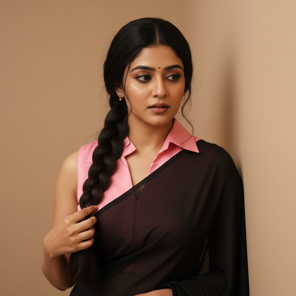 Pink Shirt Collar Blouse