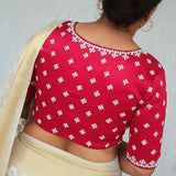 Red Kutch Work  Blouse