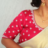Red Kutch Work  Blouse