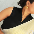 Black Shirt Collar Blouse
