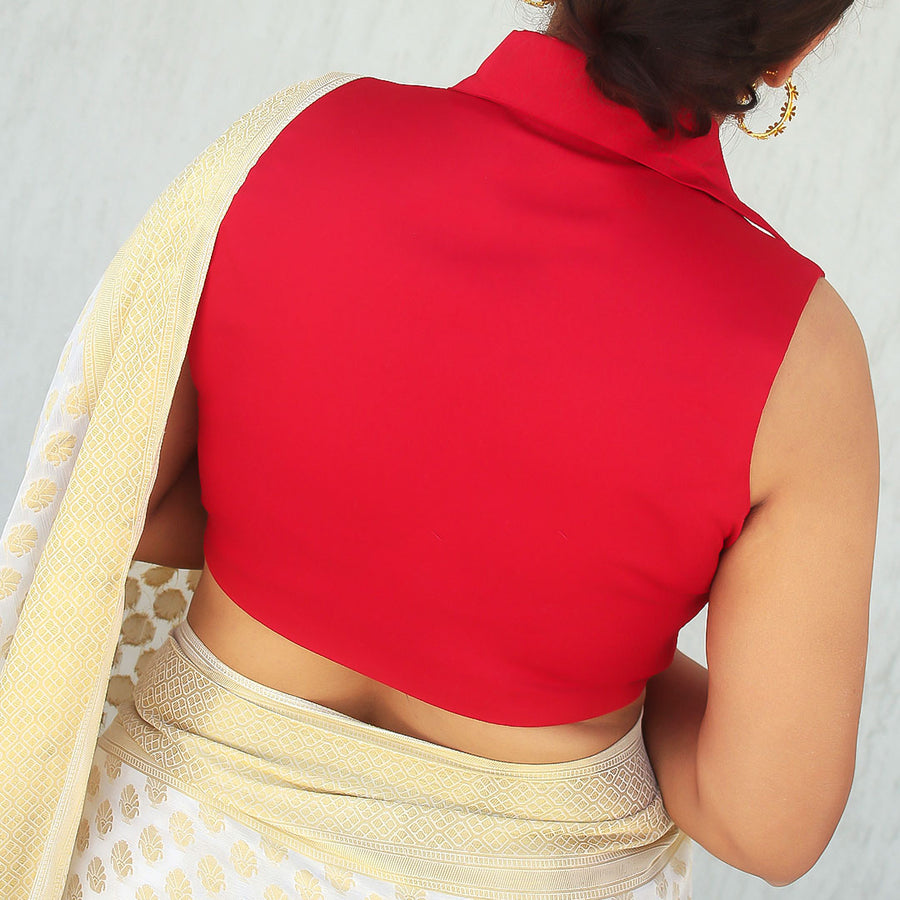 Red Shirt Collars Blouse 10