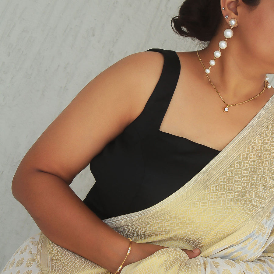 Inara Black Square Neck Blouse