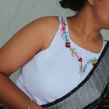 White Halter Neck Blouse