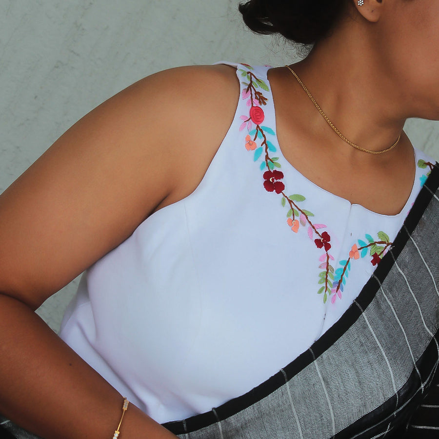 White Halter Neck Blouse