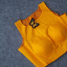 Kamal yellow High Neck Blouse