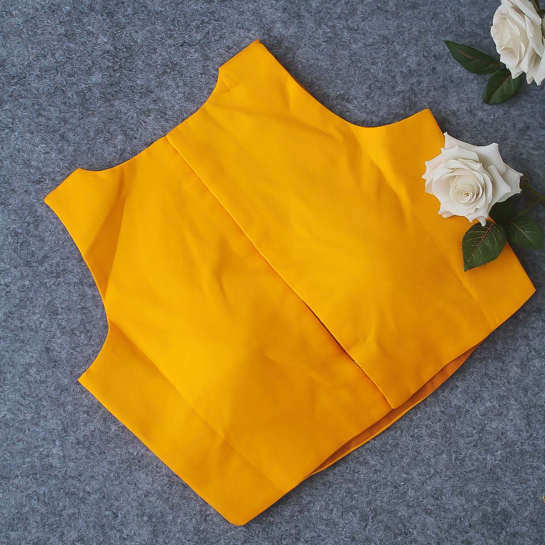 Kamal yellow High Neck Blouse