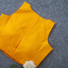 Kamal yellow High Neck Blouse