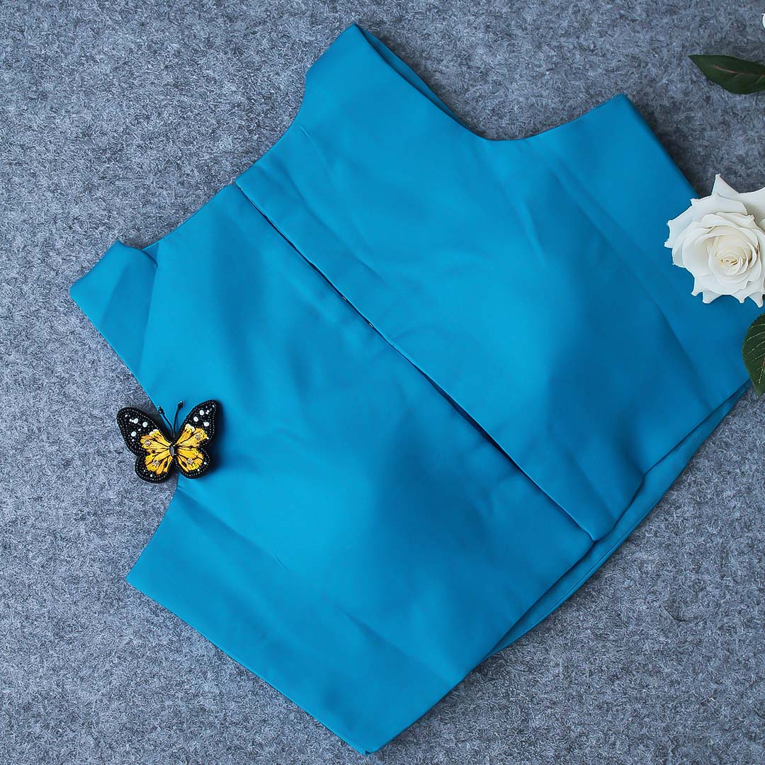 Sky Blue High Neck Blouse