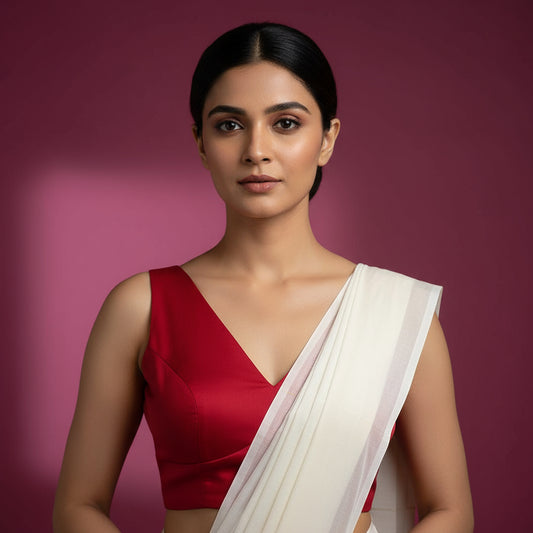 Ishita Red Sleeveless Blouse