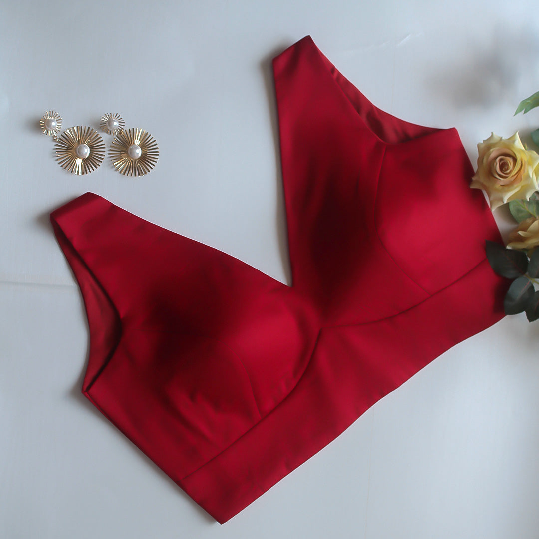 Ishita Red Sleeveless Blouse