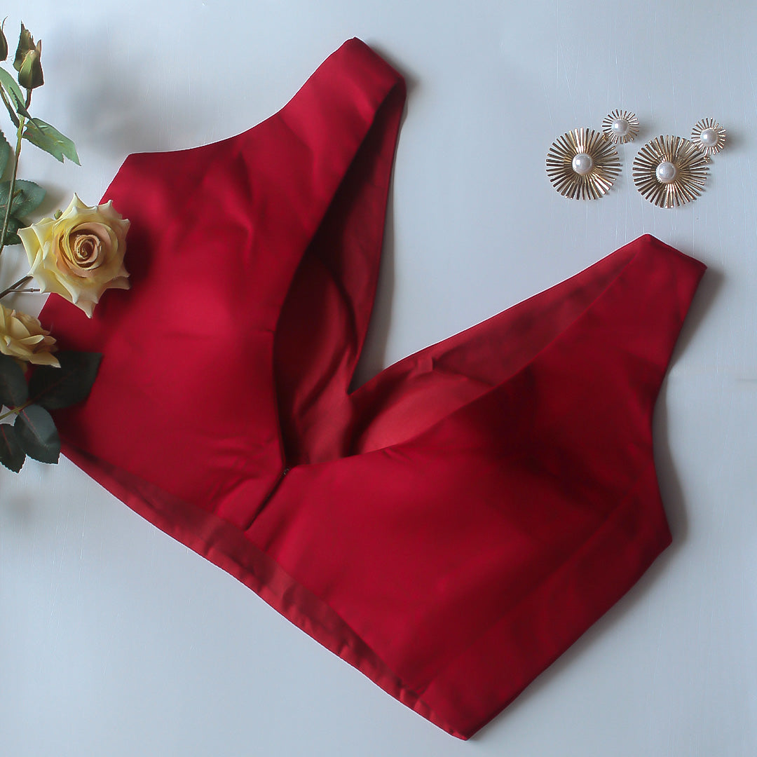 Ishita Red Sleeveless Blouse