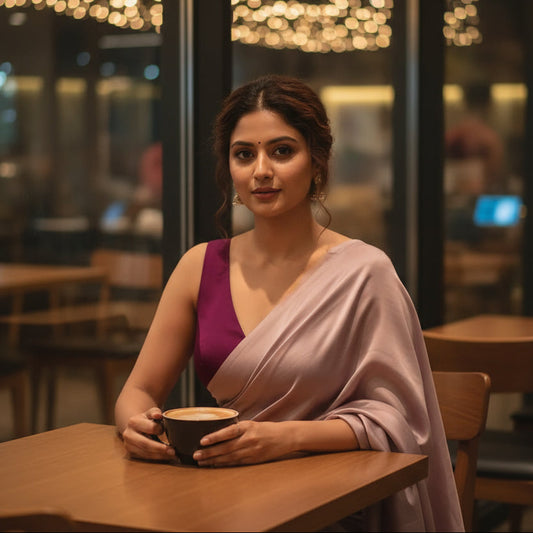 Wine V-Neck Sleeveless Blouse