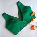 V-Neck Green Sleeveless Blouse