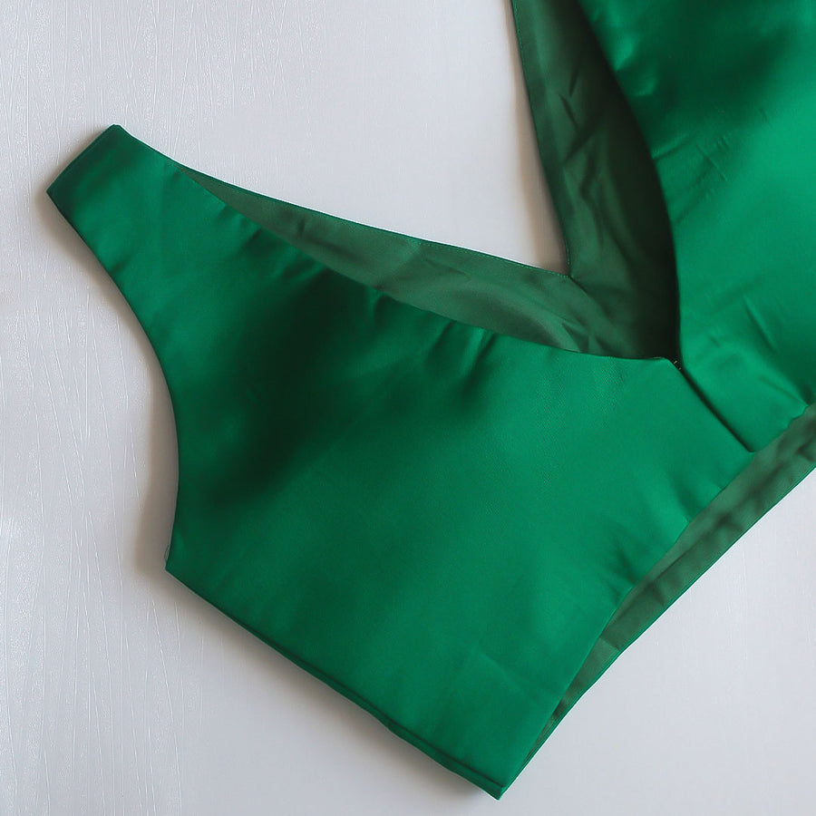 V-Neck Green Sleeveless Blouse