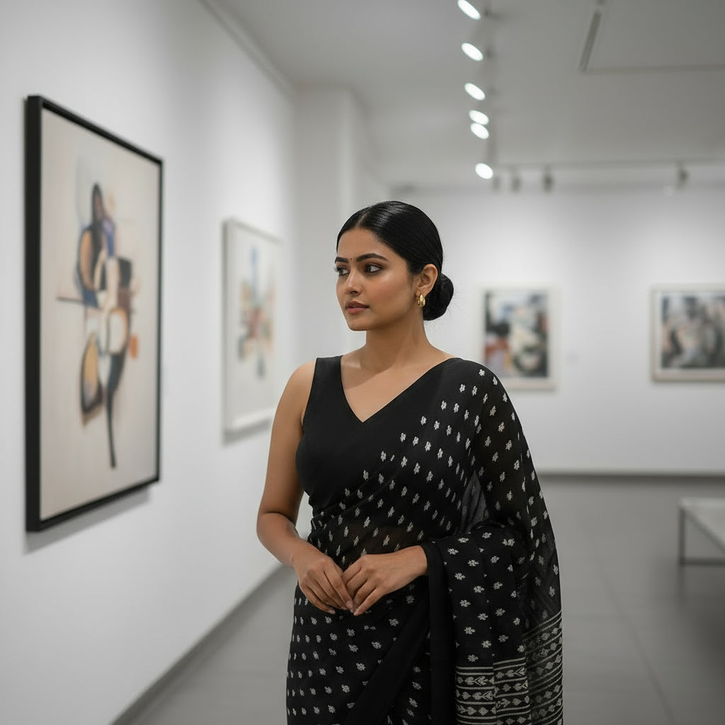 Ishita Black Sleeveless Blouse