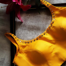 Yellow Achla Sleeveless Mirrorwork Blouse
