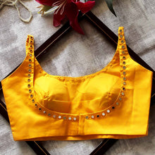 Yellow Achla Sleeveless Mirrorwork Blouse