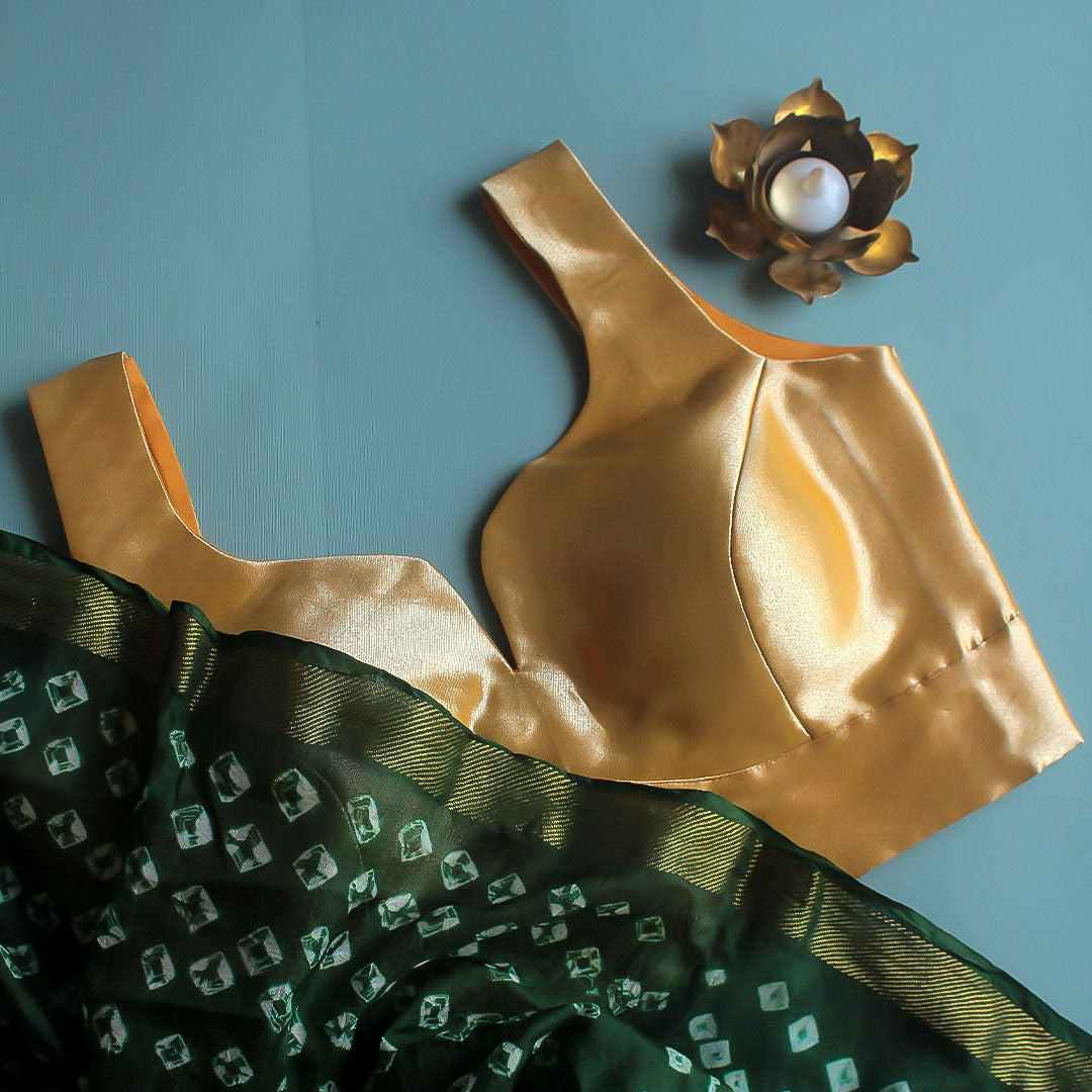 Golden Sweetheart neck Blouse