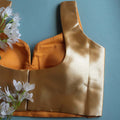 Golden Sweetheart neck Sleeveless Blouse