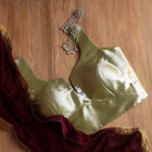 Olive Golden Sleeveless Blouse