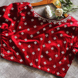 Red Kutch Work  Blouse
