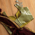 Olive Golden Sweetheart neck Sleeveless Blouse