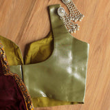 Olive Golden Sleeveless Blouse