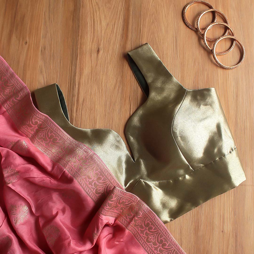 Golden Green Sleeveless Blouse