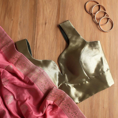 Golden Green Sleeveless Blouse