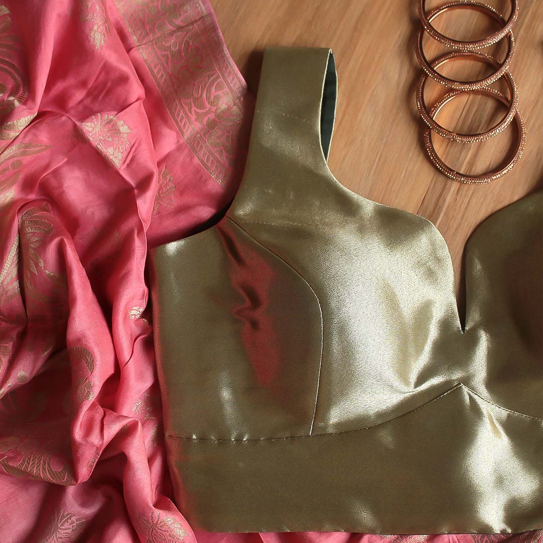 Golden Green Sleeveless Blouse