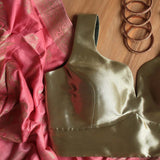 Golden Green Sleeveless Blouse