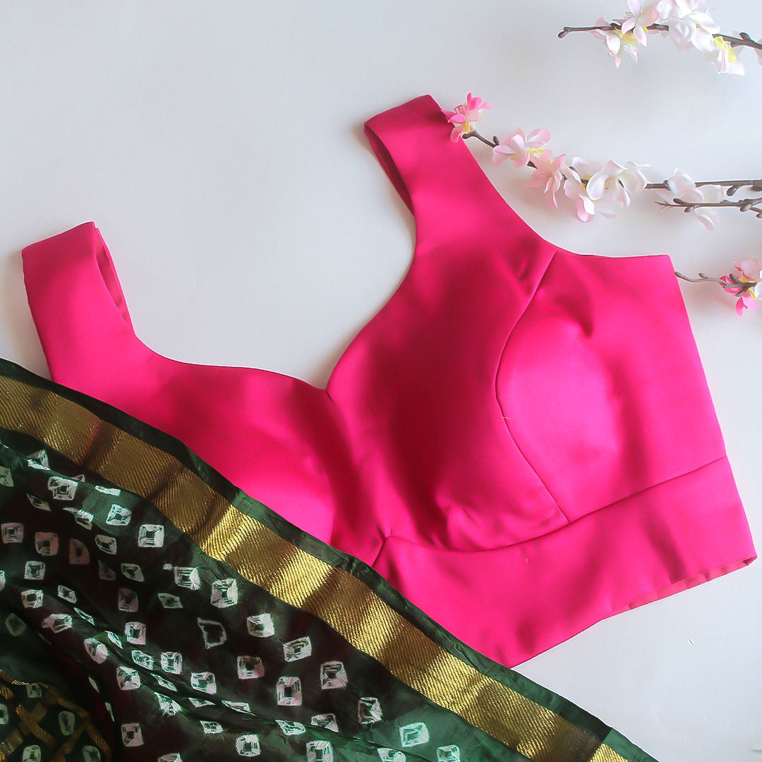 Rani pink Sweetheart neck Sleeveless Blouse