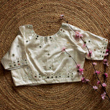 Off White  Naina Mirror Work Blouse